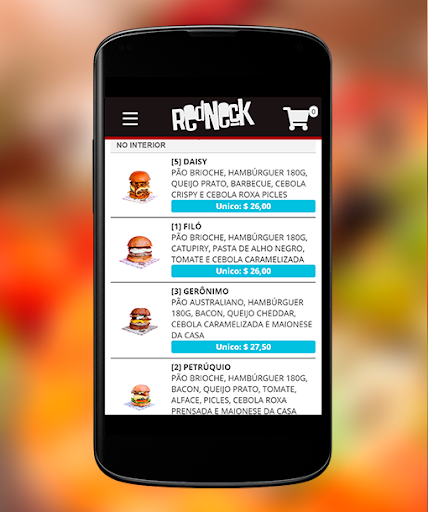 Android application RedNeck Hamburgueria screenshort