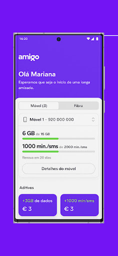 Android application amigo screenshort