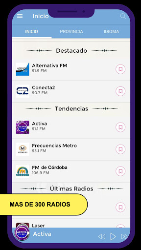 Android application Radios Argentinas screenshort