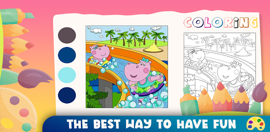 Hippo coloring pages game