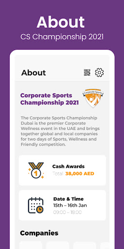 Android application Corporate Sports screenshort