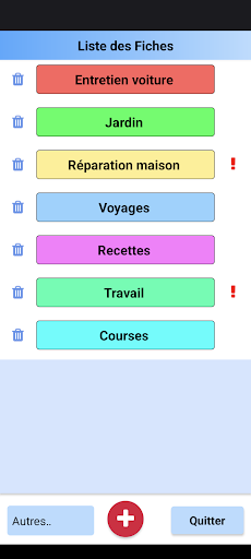 Android application Notes Faciles screenshort