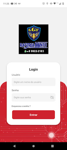 Android application GGF RASTREAMENTO screenshort