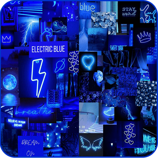 Neon blue 2024 aesthetic wallpaper