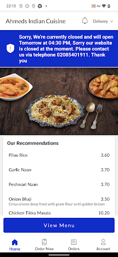 Ahmeds Indian Cuisine Screen 2