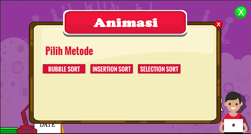 Android application Belajar Algoritma Sorting screenshort
