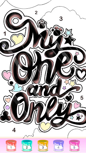 Graffiti Quote Color by number Screen 3
