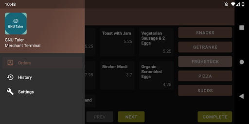 Android application Taler Point-of-Sale Terminal screenshort