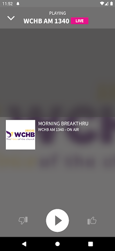 The Official WCHB App Screen 2