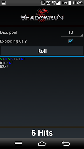 DpX Dice Roller Screen 2
