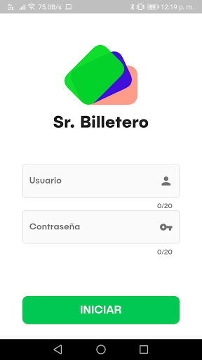 Android application Sr. Billetero screenshort