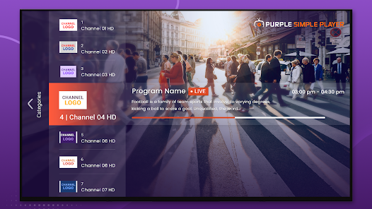 Captura 2 IPTV Purple Simple Player android