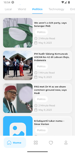 Android application MyBerita screenshort