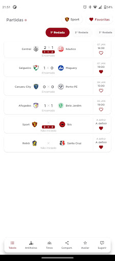 Android application Pernambucano - Tabela & Jogos screenshort