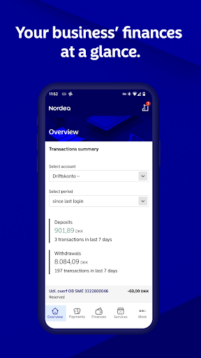 Android application Nordea Business DK screenshort