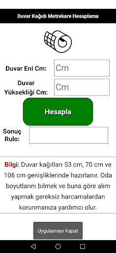 Duvar Kağıdı Metrekare Hesapla Screen 2