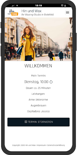 Android application Hin und Wax App screenshort