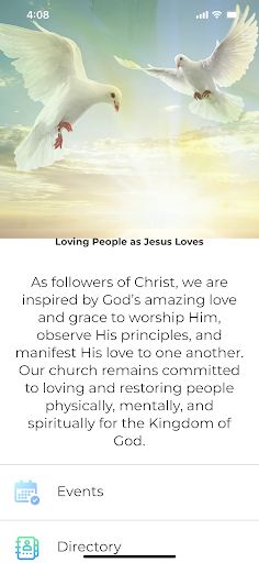 Android application Origin Church screenshort
