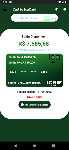 Cartão IcaCard Screen 2