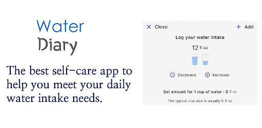 Water Diary Intake Log Tracker