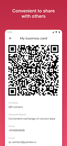 QR contact Screen 3