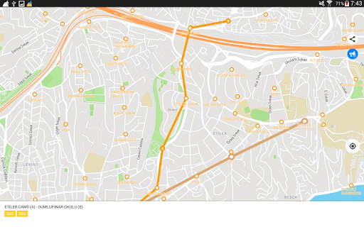 Screenshot of Public transport map Istanbul