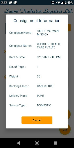 Android application Saamitradestar Tracking screenshort
