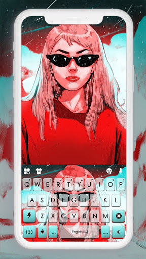 Android application Cyberpunk Girl Keyboard Backgr screenshort