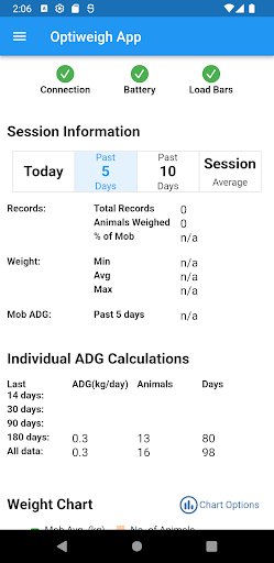 Optiweigh App Screen 2