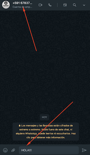 Envia msj de WHAPP sin agregar Screen 3