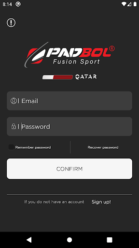 Android application Padbol Qatar screenshort