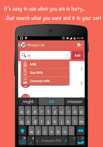 Shoppy! Grocery list Screen 3