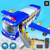 Flying Police Bus Prisoner Transport: Driving Game