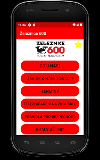 Android application Železnice 600 screenshort