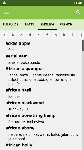 Fulfulde Plant Names Screen 2
