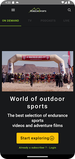 Android application HorizonSports TV screenshort