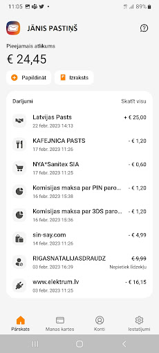 Android application Latvijas Pasts Pay screenshort