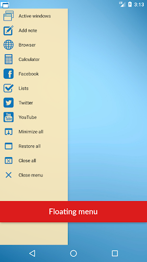 Screenshot of Floating Apps (multitasking)