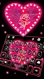 Pink Heart Black Keyboard Background