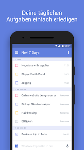 Screenshot of TickTick-Aufgabenlisten