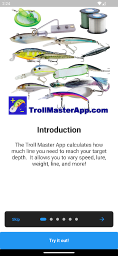 Troll Master Depth Calculator Screen 3