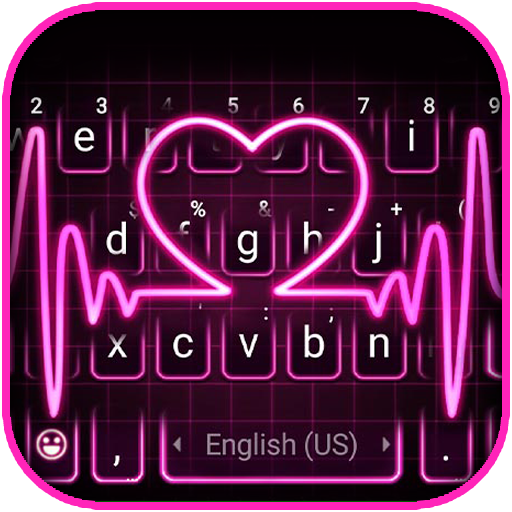 Pink Neon Heart Theme  Icon