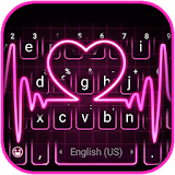 Pink Neon Heart Keyboard Theme icon