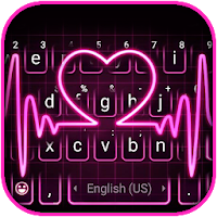 Тема для клавиатуры Pink Neon Heart
