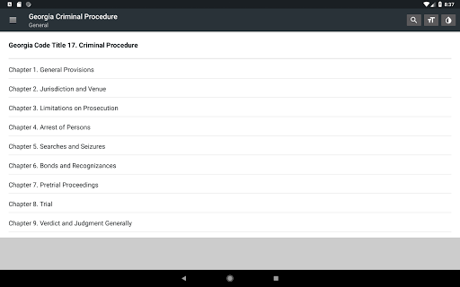Georgia Criminal Procedure  Code offline 2020
