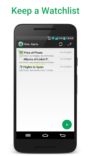 Android application Web Alert (Website Monitor) screenshort