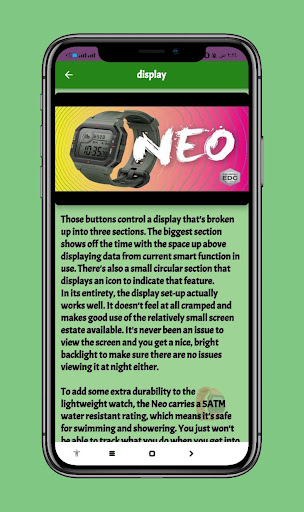 amazfit neo Guide Screen 2