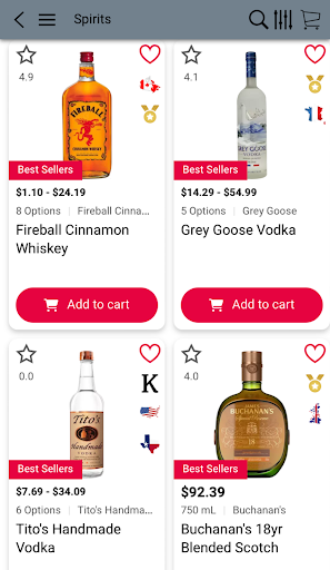 Android application Beverage World Package Store screenshort