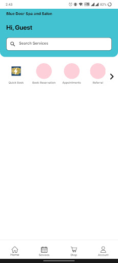 Android application Blue Door Spa & Salon Mobile screenshort