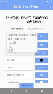 Clock Widget - Captura de pantalla de Word Clock